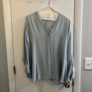 Poetry Silk Blue Blouse (Size US 14)
